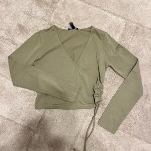 Forever 21 olive green wrap top